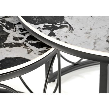 Konferenčný stolík OLIXONDRO čierny mramor/čierna, sada 2 ks 8