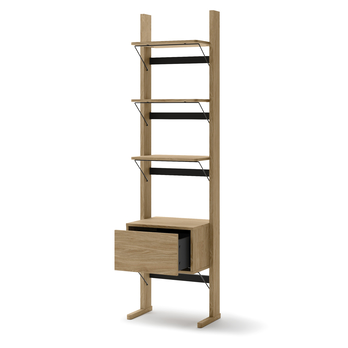 Regál OLLIE 2 dub olejovaný/čierna 3