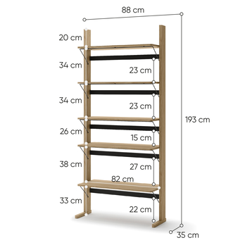 Regál OLLIE 3 dub olejovaný/čierna 3