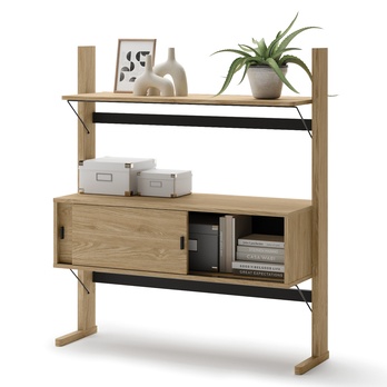 Nízky regál OLLIE dub olejovaný/čierna 2