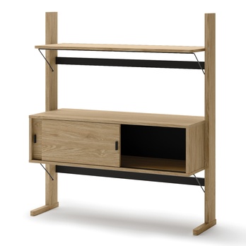 Nízky regál OLLIE dub olejovaný/čierna 3