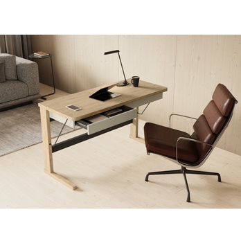 Písací stôl OLLIE dub olejovaný/čierna 1