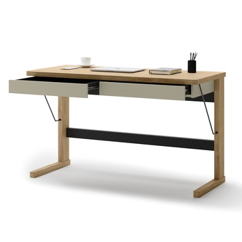 Písací stôl OLLIE dub olejovaný/čierna 4