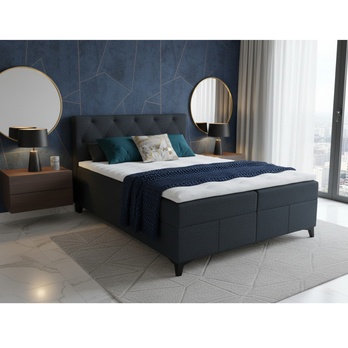 Posteľ s matracom a topperom OLTEA antracitová, 140x200 cm 1