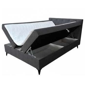 Posteľ s matracom a topperom OLTEA antracitová, 140x200 cm 2