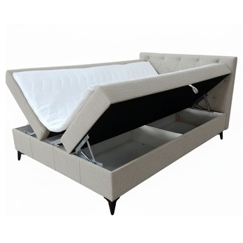 Posteľ s matracom a topperom OLTEA sivohnedá, 140x200 cm 2