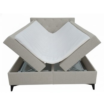 Posteľ s matracom a topperom OLTEA sivohnedá, 140x200 cm 3