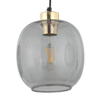 Závesné svietidlo OMEGA čierna/zlatá/dymové sklo 2