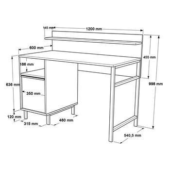 Písací stôl ONOL 19 biela 4