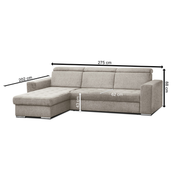 Sedacia súprava OPAL MINI ľavá, krémová 7