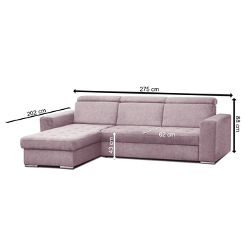 Sedacia súprava OPAL MINI ľavá, ružová 7