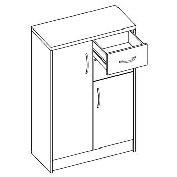 Komoda OPTIMUS 38-004 biela/betón 1