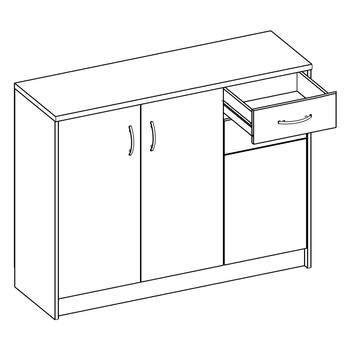 Komoda OPTIMUS 38-006 biela/betón 1