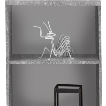 Regál/knižnica OPTIMUS betón/biela 1