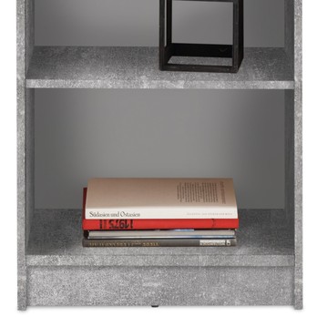 Regál/knižnica OPTIMUS betón/biela 2