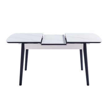 Jedálenský stôl OPULLU biely mramor/čierna, šírka 120 cm 2