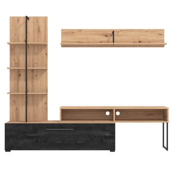 Obývacia stena ORALIA dub artisan/čierna 3