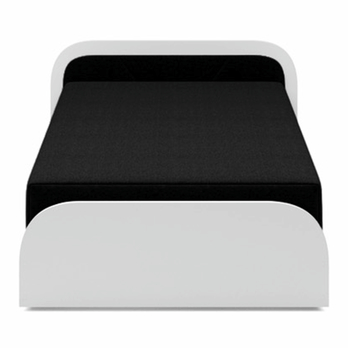 Posteľ s matracom ORAYA ľavá, biela/čierna, 80x190 cm 3