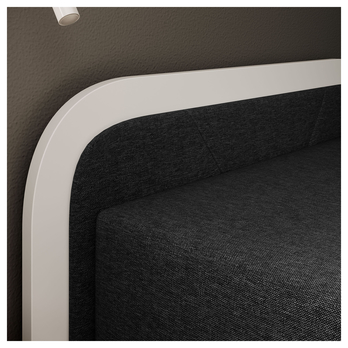 Posteľ s matracom ORAYA ľavá, biela/čierna, 80x190 cm 4