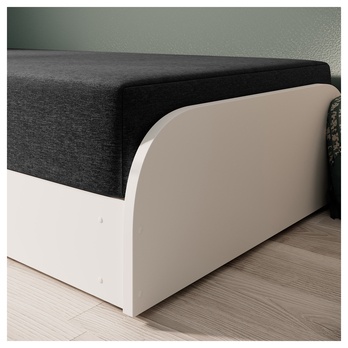 Posteľ s matracom ORAYA ľavá, biela/čierna, 80x190 cm 5