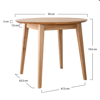 Jedálenský stôl ORB dub, šírka 90 cm 15