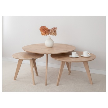 Konferenčný stolík ORB bielený dub, 90 cm 1