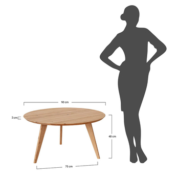Konferenčný stolík ORB bielený dub, 90 cm 7