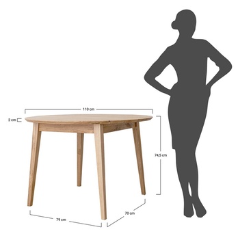 Jedálenský stôl ORB bielený dub, 110 cm 8