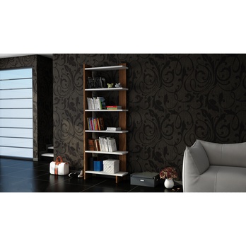 Regál ORDER biela/orech 1