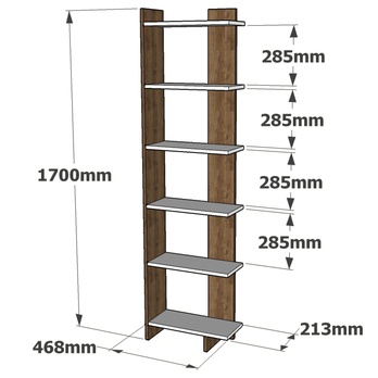 Regál ORDER biela/orech 2