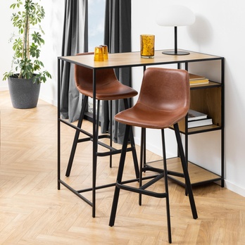 Barová stolička OREGON svetlohnedá/čierna 1