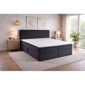 Posteľ s matracom ORES 2 tmavosivá, 140x200 cm 1