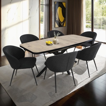 Jedálenský stôl ORION dub viking/čierna 1