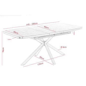 Jedálenský stôl ORION dub viking/čierna 5