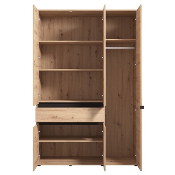 Šatníková skriňa ORK III dub artisan/čierna 2