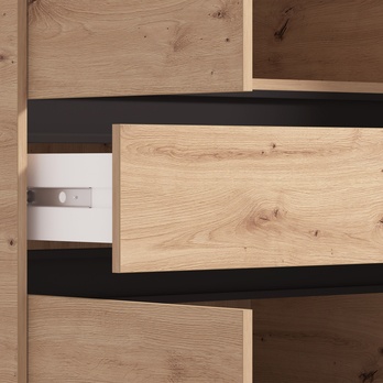 Šatníková skriňa ORK III dub artisan/čierna 4