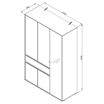 Šatníková skriňa ORK III dub artisan/čierna 5