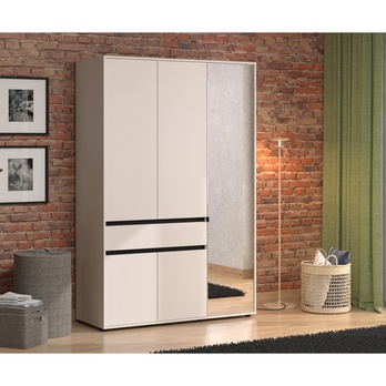 Šatníková skriňa ORK III kašmírová/čierna 1