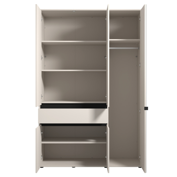 Šatníková skriňa ORK III kašmírová/čierna 2