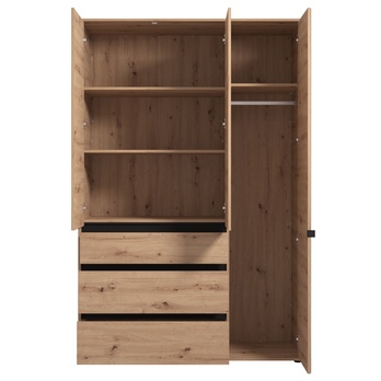 Šatníková skriňa ORK IV dub artisan/čierna 2