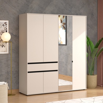 Šatníková skriňa ORK V kašmírová/čierna 1