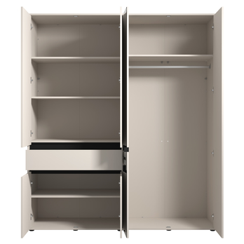 Šatníková skriňa ORK V kašmírová/čierna 2