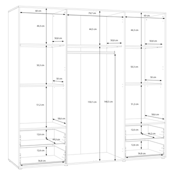 Šatní skriňa ORKYN II dub mauvella 7