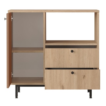 Kuchynská skrinka ORMAR 1 dub/červená 2