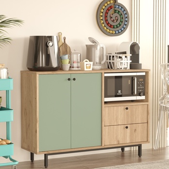 Kuchynská skrinka ORMAR 2 dub/zelená 3