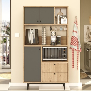 Kuchynská skrinka ORMAR 3 dub/antracitová 1