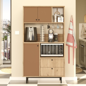 Kuchynská skrinka ORMAR 3 dub/červená 1