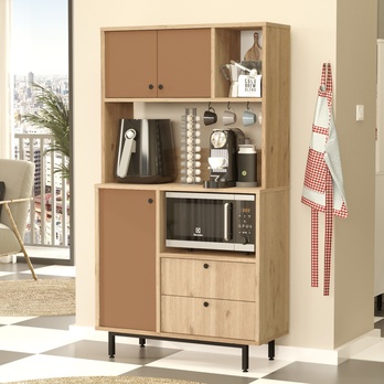 Kuchynská skrinka ORMAR 3 dub/červená 3