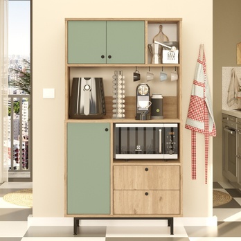 Kuchynská skrinka ORMAR 3 dub/zelená 1