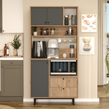 Kuchynská skrinka ORMAR 4 dub/antracitová 1